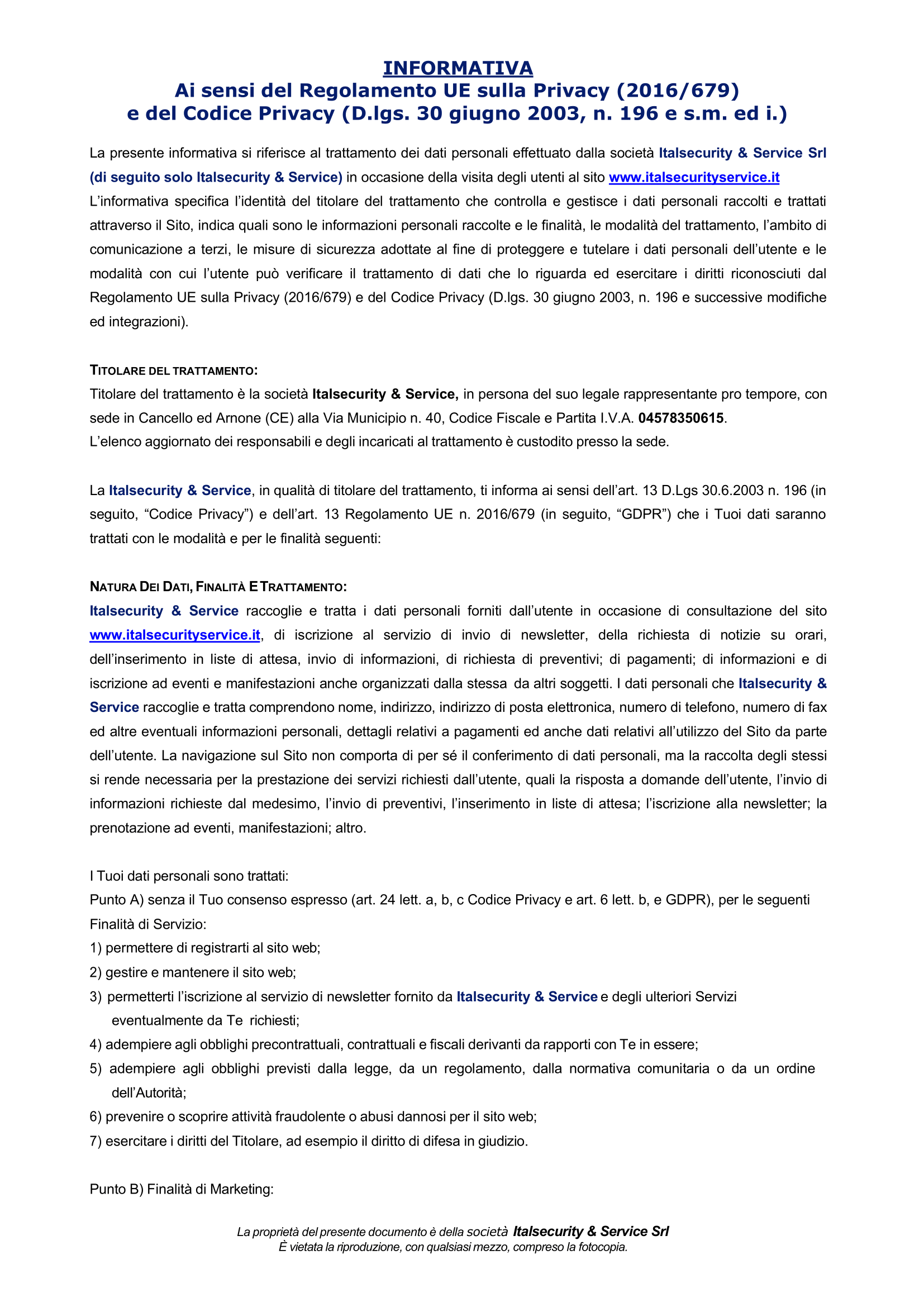 Anteprima documento Privacy Policy - Clicca per consultare